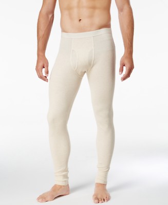 $75 Alfani Men Beige Thermal Base Layer Long John Waffle Leggings