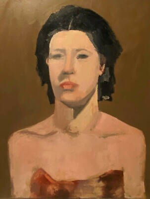 JOHN COX FEMALE FIGURE PORTRAIT STUDY IMPRESSIONIST MODERNIST CANVAS PAINTING
