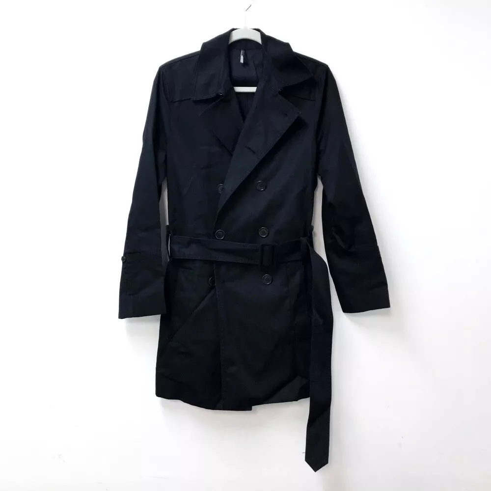 DIOR HOMME Double breasted with belt Spring Coat Trench Coat Black