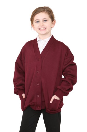 Soft Girls Cardigan Sweater School Uniform Fleece Made Front Button Closure - Picture 19 of 29