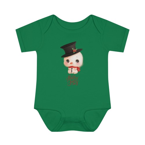 Holly Jolly Infant Baby Rib Bodysuit, Cute Snowman, Newborn Christmas Outfit - Picture 19 of 24