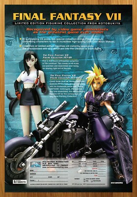 1999 Final Fantasy VII 7 Figures Print Ad/Poster Cloud Strife Tifa
