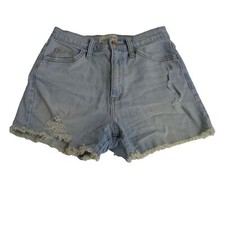 Universal Thread Highest Rise Shortie Denim Shorts Women Size 2 R Ripped Raw Hem