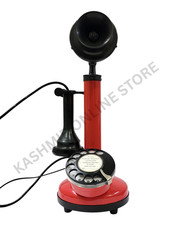 Antique Design Red Telephone – Classic Rotary Dial Retro Working Landline Phone.