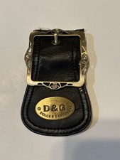 Dolce & Gabbana Black Leather Gold Metal hard...