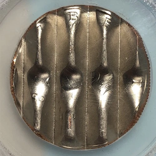 Waffle Cancelled Kennedy Half Dollar Uncirculated Some Lettering Remains