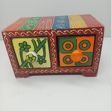 Spice Jewellery Chest of Drawers Mango Wood Hand Painted 