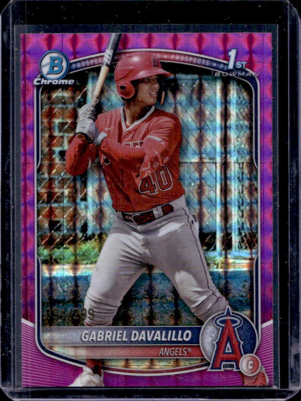 2025 Bowman Chrome Gabriel Davalillo Fuchsia Geometric Refractor 1st #93/299