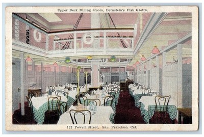 c1920's Bernstein's Fish Grotto Dining Powell Street San Francisco CA Postcard