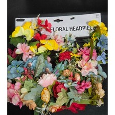 Multicolor Faux Floral Headpiece Flower Crown Boho Festival Hair Accessory NEW