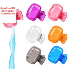 6 Pack Toothbrush 1.8 x x 1.4 inches, Orange Purple Pink Clear Blue Gray