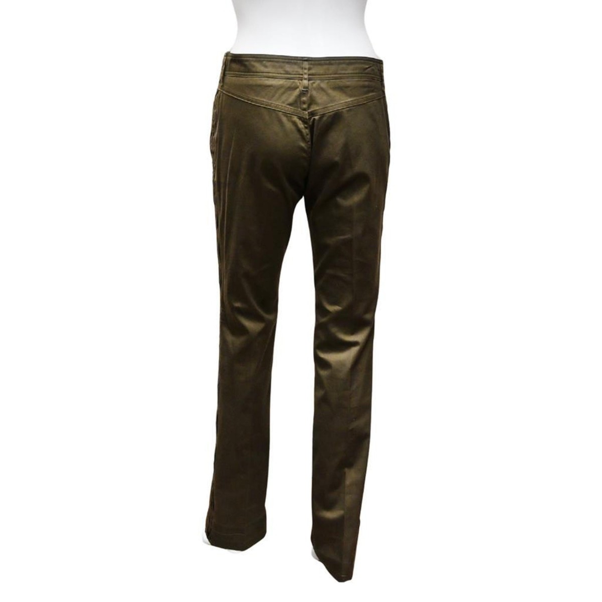 Gucci Straight Leg Pants Olive Green Size 40 Womens Cotton View 3
