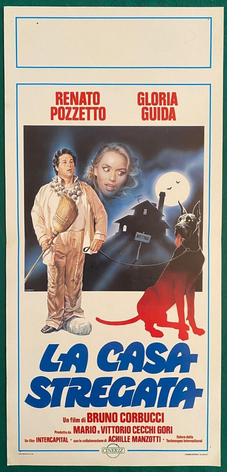 Locandina originale film La casa stregata (1982) - Regia di Bruno Corbucci