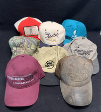 Vintage lot of 8 Advertising Snapback Trucker Hat Caps USA Mesh Patch Camo