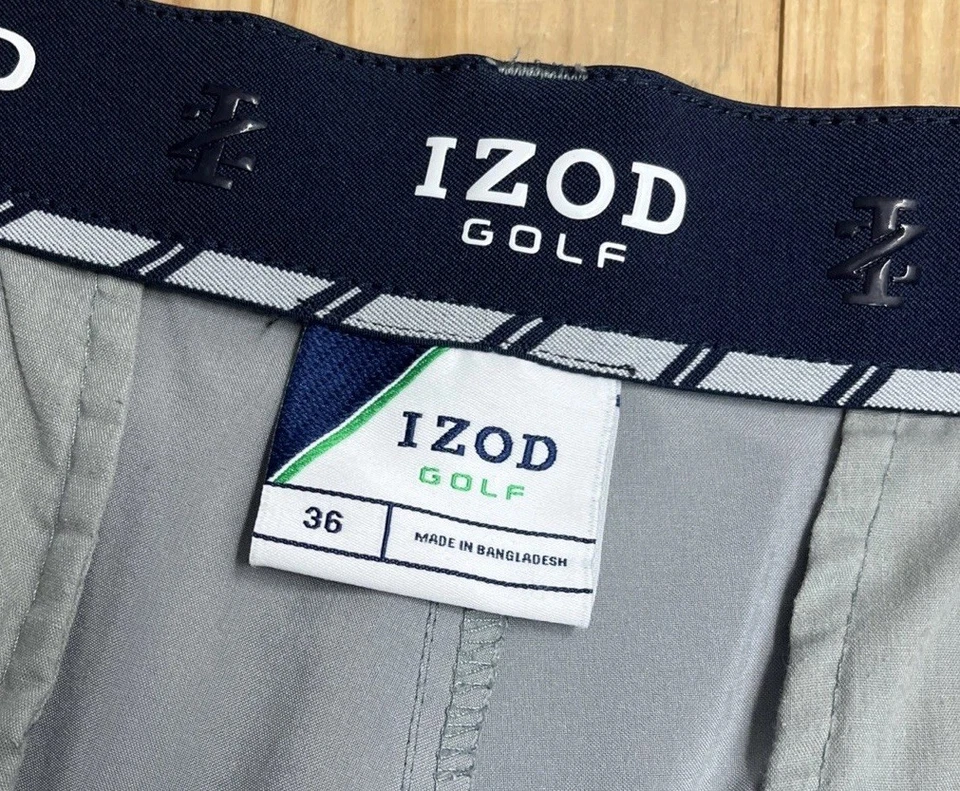 "Pantalones cortos Izod Golf Micro Poly plateados níquel 9,5"" talla 36" Foto 2 de 4