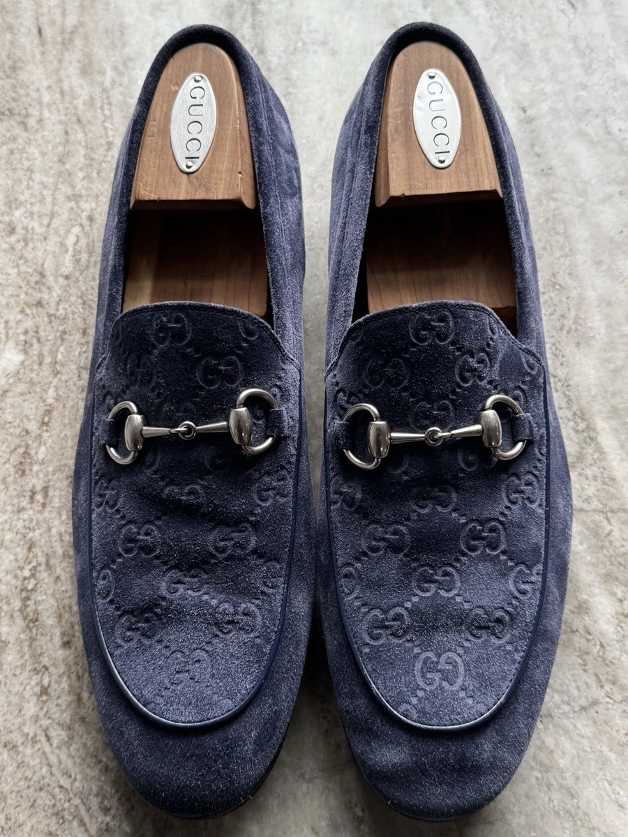 Size 9.5G/10US - Gucci Signature Web Blue Suede Loafers? Size 9.5G/10US - Gucci Signature Web Blue Suede Loafers  main image 2