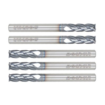 5 Pcs 3/16'' 4 Flute Regular Carbide End Mill 2'' Overall Length - TiALN COATED