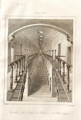 Gravur Staaten Vereinigte 1840 '' Corridor A 2 Etagen Justizvollzugsanstalt Von