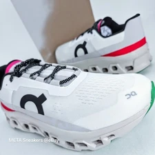 On Cloudmonster US 14 Men's Ivory/Peral/Black/Red/Green Max Cushion Comfort  New