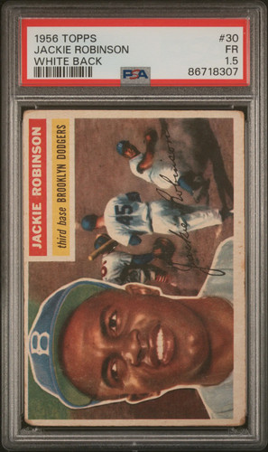 1956 Topps Jackie Robinson #30 White Back PSA 1.5