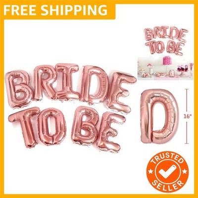 Big BRIDE TO BE Balloons Rose Gold 16'' Letters Banner - Bachelorette Party De...