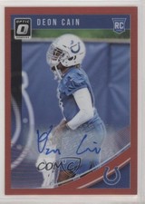 2018 Donruss Optic Rookies Red Prizm Auto 34/50 Deon Cain #127 Auto ez4