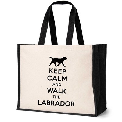 Keep Calm & Walk The Labrador Tragetasche Hundeliebhaber Damen Canvas Shopper