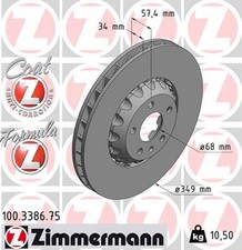 2x ZIMMERMANN Bremsscheibe FORMULA Z 100.3386.75 für AUDI A7 Sportback 4KA A6 C8