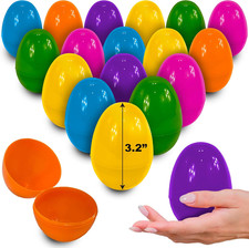 12 Pack - Plastic Easter Eggs Empty 3.2  Large Plastic Eggs Fillable for Easter
