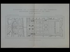 PARIS, PLAN EXPOSITION UNIVERSELLE 1889, TOUR EIFFEL - GRANDE PLANCHE 1886