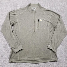 Carhartt Mens Small Olive Green Base Layer Quarter Zip Thermal Top