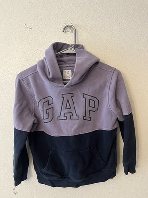 Gap Kids Pullover Hoodie Long Sleeve Sweatshirt purple Navy Colorblock  Large