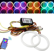 2x Cotton LED Rings Halo Angel Eyes dynamic RGB Multicolour Bluetooth