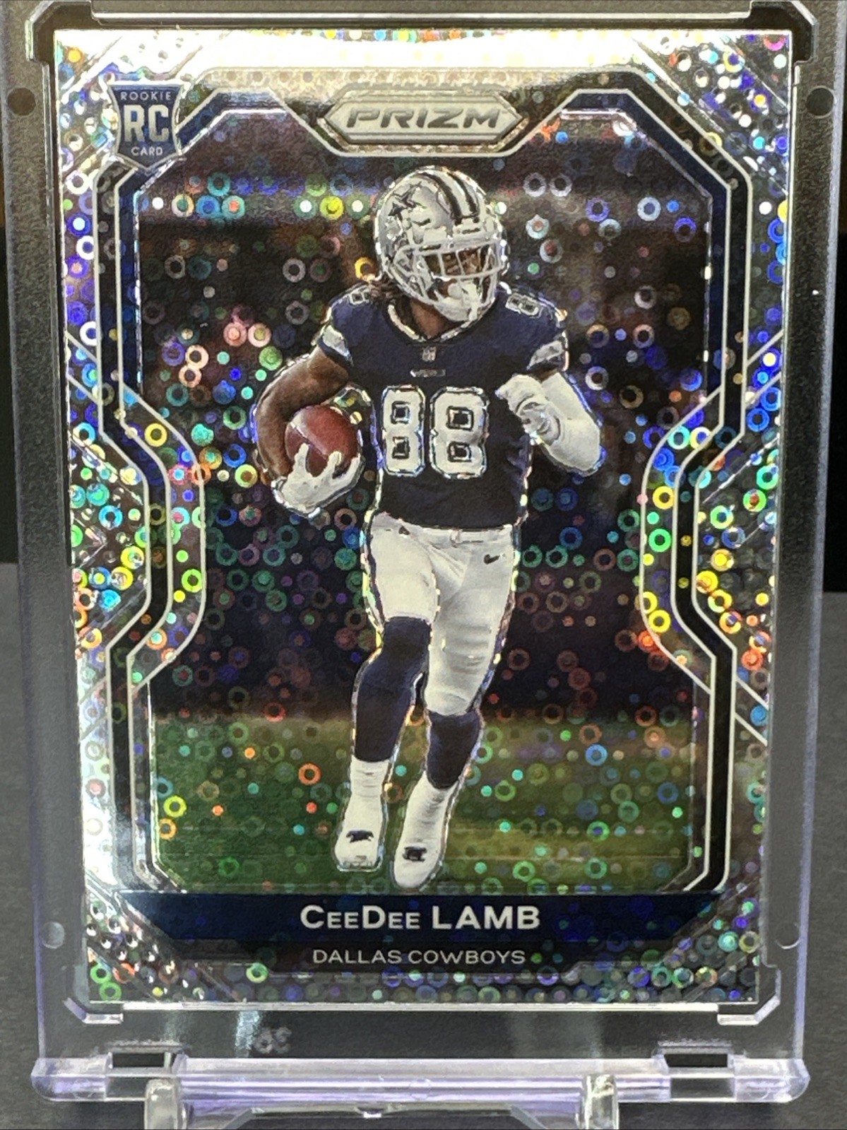 2020 Prizm - CeeDee Lamb #334 No Huddle Silver Circles Disco Prizm (RC)