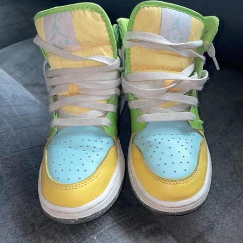 Nike Air Jordan 1 Mid SE Recycled Grind GS Size 4.5Y Glacier Ice Blue DX4368 400 - Picture 7 of 9