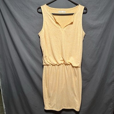 Athleta Womens Orange Tiger Lily Vida Lined Ruche Waist Knee Length Dress Medium