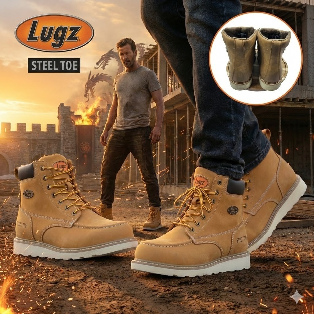 Lugz Monterey Steel Toe Work Boots Mens 9.5W Wide Wheat Moc  display picture 1