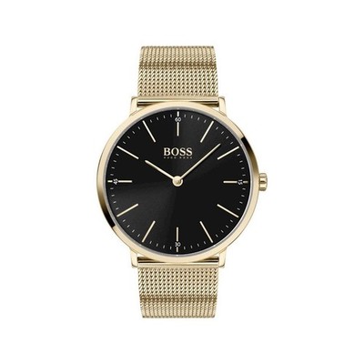 Herrenuhr Hugo Boss Horizon 1513735 Stahlarmband Mesh Gold Gold Schwarz