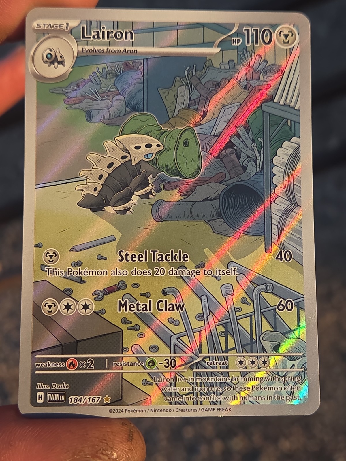 Lairon 184/167 Sv06: Twilight Masquerade Holo Illustration Rare Pokémon TCG NM