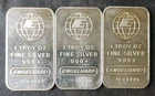 Lot of Three Engelhard 1oz Silver Bullhorn Bars