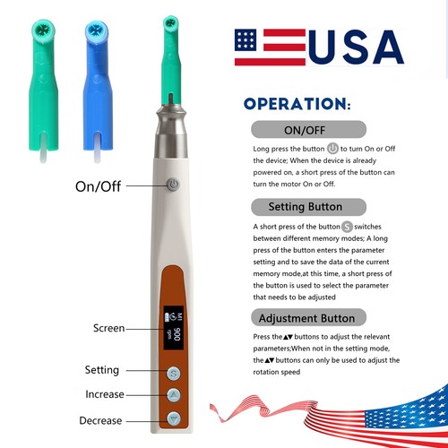 Dental Cordless Brushless Polishing Hygiene Prophy Handpiece +2 Prophy Angles - Picture 3 of 23