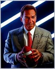 Nick Saban Autograph Photo Football Coach 