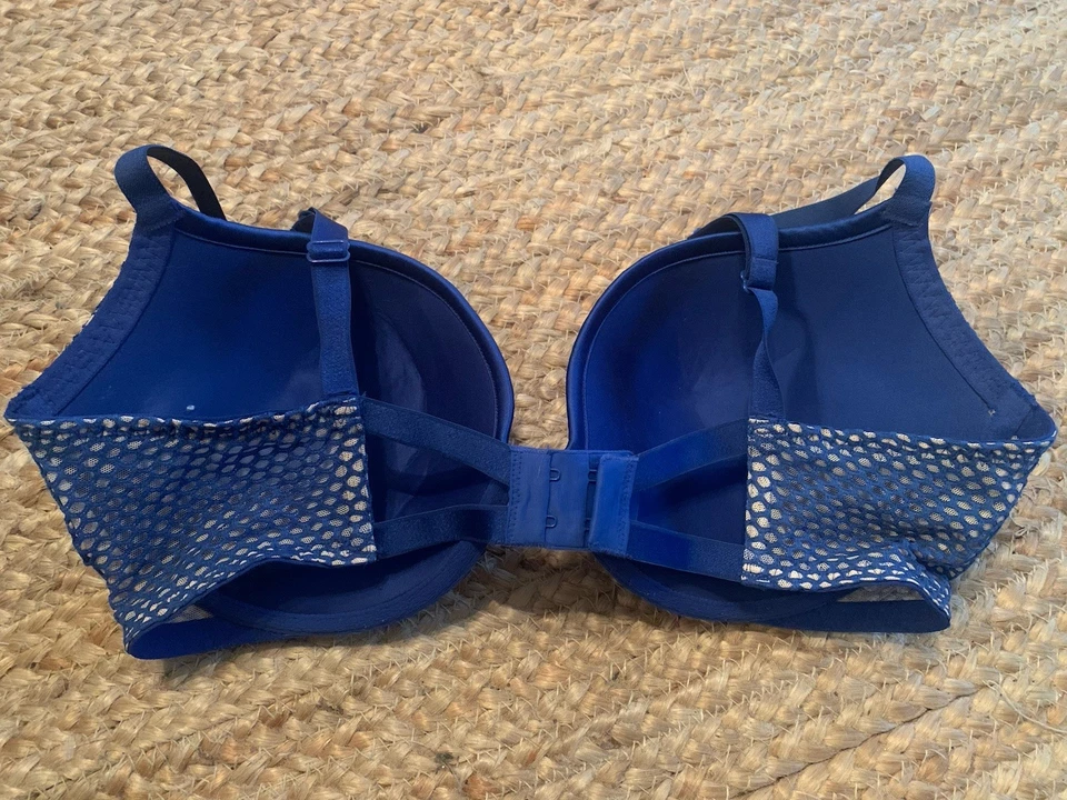 Victoria’s Secret 36DD Sujetador Push Up Muy Sexy Crochet Encaje Mujer Azul Real Excelente Foto 2 de 4