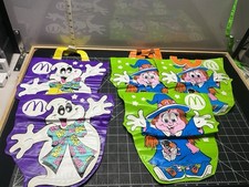 McDonald  s 1990 Halloween Glow in the Dark 11"x11" Vinyl Trick Or Treat Bag LOT