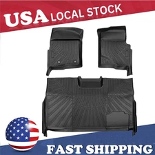 Car Floor Mats Liner For 2010-2014 Ford F-150 F150 SuperCrew Cab TPE All-Weather