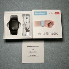 EmeTerm Anti-Emetic Wristband for Motion & Morning Sickness Anti-Nausea Gray EUC