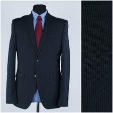 Mens Dark Blue Blazer 40R US Size ANGELO LITRICO Striped Sport Coat Jacket