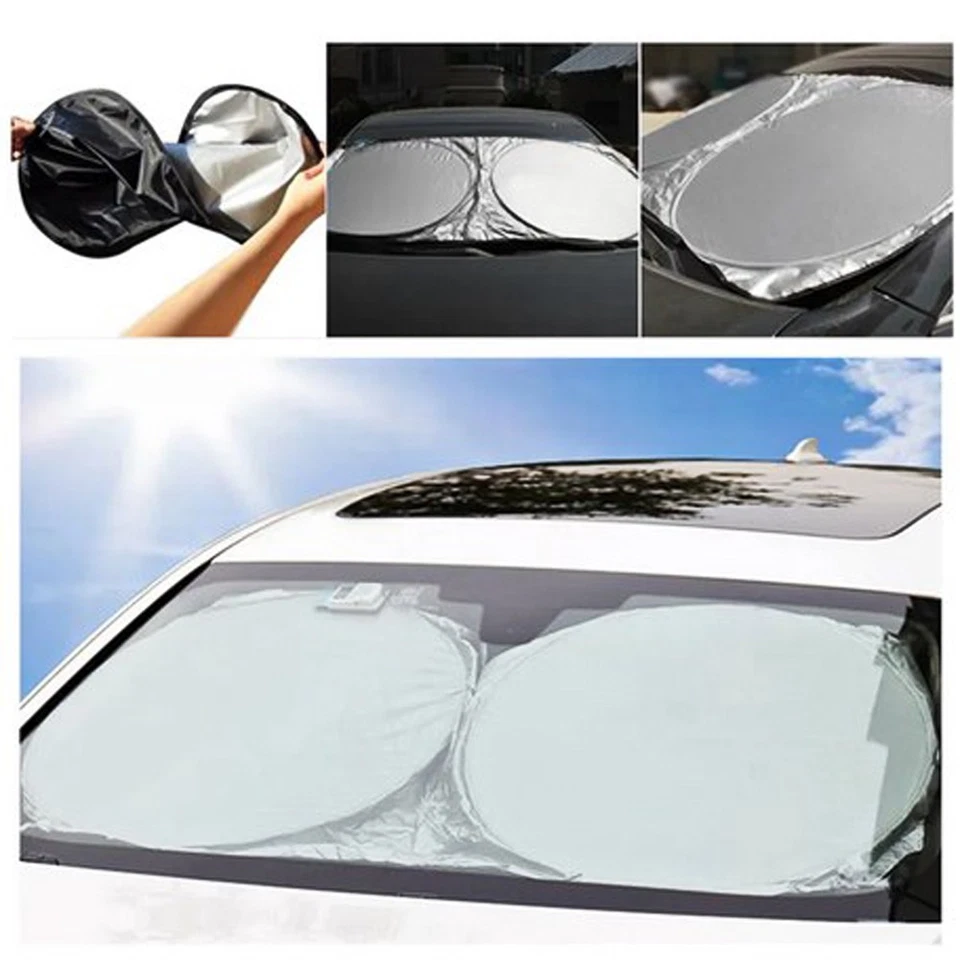 Capas de proteção de carro viseira dobrável bloco UV janela traseira frontal para-brisa para-sol - Imagem 4 de 4