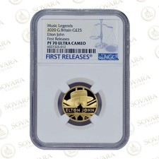 2020 Elton John Music Legends Quarter Ounce Gold Proof Coin PF70 Ultra Cameo