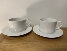 Marks & Spencer M&S Maxim White Straight Sided Tea Cups And Saucers 2 of each